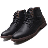 Men Plus Size Retro Style Lace Up Boots High Top Side Zipper Fall Winter Boots