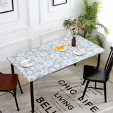 Elastic Fitted Rectangle Tablecloth Polyester Printed Table Cover Dust-Proof Washable Dining Tablecloth for Banquet, Wedding, Party