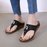 Women Open Toe Slippers Beach Sandals Flip Flops Thong Mules Wedge Casual Shoes