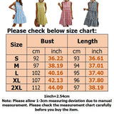 Women's Casual Ruffle Plaid Printed Midi Dress Sleeveless Swing Dress Sundress