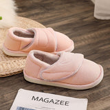 Women's Solid Color Flats Warm Round Toe Closed Toe Magic Tape Warm Casual Shoes