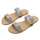 Women's  Diamond Print Flat Open Toe Sandals