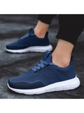 Men's Mesh Sneakers Breathable Lace up Running Athletic Walking Sport Shoes Lightweight