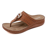 Women Open Toe Slippers Beach Sandals Flip Flops Thong Mules Wedge Casual Shoes