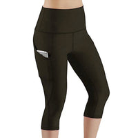 Women's Capri Yoga Pants High Waist Leggings Cropped Pocket Fitness Sports Gym