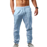 Men Straight Leg Pants Cotton Linen Beach Loose Yoga Baggy Harem Trousers Slacks