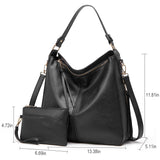 Women Tote Shoulder Bag & Wristlet Wallet Set Faux Leather Ladies Top Handle Satchel Handbag Shopping Dating Crossbody Purse 2Pcs for Girl Mom Birthday Gifts