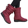 Women Waterproof Winter Snow Boots Wedge Fur Lined Warm Slip On Mid-Calf Booties