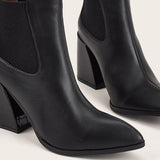 Women's Solid Color Ankle Boots Slip On Anti Slip Pointed Toe Casual Block Boots