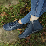 Womens Short Ankle Women's Low Heel Zipper Casual Walking Shoes