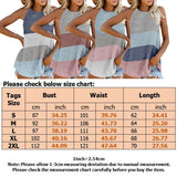 Women's Color Matching Halter Vest Tank Tops Casual Sleeveless T-Shirt Pullover
