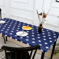 Elastic Fitted Rectangle Tablecloth Polyester Printed Table Cover Dust-Proof Washable Dining Tablecloth for Banquet, Wedding, Party