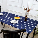 Elastic Fitted Rectangle Tablecloth Polyester Printed Table Cover Dust-Proof Washable Dining Tablecloth for Banquet, Wedding, Party