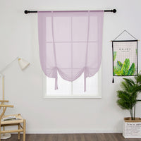 Tie Up Window Curtains, Sheer Window Drapes,Short Curtain Scarf,Cafe Kitchen Curtain Valance,Rod Pocket Curtain Panel