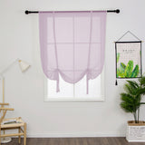 Tie Up Window Curtains, Sheer Window Drapes,Short Curtain Scarf,Cafe Kitchen Curtain Valance,Rod Pocket Curtain Panel