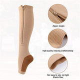 Zippered Compression Socks Medical Grade – Firm, Easy-On, (20-30 mmHg), Knee High, Open Toe, Best Stockings for Men and Women - Varicose Veins, Post Surgery, Edema, Improve Circulation,Small