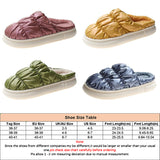 Ladies Cute Solid Color Slippers Round Toe Platform Keep Warm Slippers