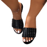 Women's Slippers Summer Slip On Sandals Outdoor Rivet Breathable Backless Shoes