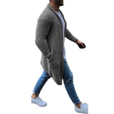 Men's Knitted Sweater Cardigan Long Sleeve Tops Solid Color Warm Winter Clothes