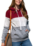 Womens Casual Drawstring Pockets Hooded Sweatshirt Loose Hoodie Pullover Tops