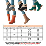 Winter Snow Boots for Women Warm Suede Chunky Block Heel Round Toe Faux Fur Outdoor Mid-Calf Ankle Bootie