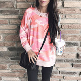 Women Long Sleeve Camouflage Pullover T-Shirt Loose Jumper Tops Sweatshirt Tunic