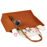 2Pcs Women PU Leather Tote Handbag Fashion Shopper Shoulder Bag Purse Satchel with Matching Wristlet Wallet for Mom Girls Gifts