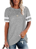 Women's Loose T-Shirt Casual Short Sleeves Pullover Round Neck Tops Blouse Tee