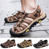 Men Outdoor Hiking Sandals Summer Camping Casual Beach Shoes Anti-Slip Round Toe