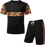 Men's Short Sleeve Shirt Shorts Set Two-piece Summer Fitness Suit Loungewear