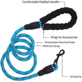 5FT Dog Leash Lead Padded Handle Reflective Nylon Rope Training Walking Harness