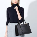 4Pcs Fashion Women Leather Tote Handbag Shoulder Bags Top Handle Satchel Business Bag Purse Pouch for Mom Girls Gift