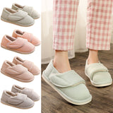 Women's Solid Color Flats Warm Round Toe Closed Toe Magic Tape Warm Casual Shoes