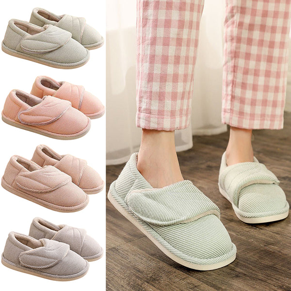 Women's Solid Color Flats Warm Round Toe Closed Toe Magic Tape Warm Casual Shoes