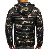 Men Camouflage Splicing Color Coat Long Sleeve Casual Thicken Winter Warm Jacket