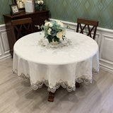 European Style Floral Round Tablecloth Elegant Table Cloth Cover Wedding Decor