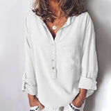 Women Long Sleeve Shirt V Neck Blouse for Autumn