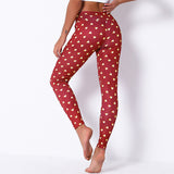 Ladies Christmas High Waist High Elastic Yoga Pants Sports Running Fitness Pants