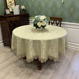 European Style Floral Round Tablecloth Elegant Table Cloth Cover Wedding Decor