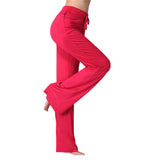 Women's Slim Yoga Pants Trousers Fitness Sports Flared Pants Leggings Drawstring