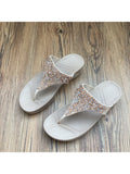 Women Rhinestone Slippers Sandals Slip On Flip Flops Thong Mules Casual Shoes