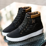 Mens Casual Comfort Shoes Flat Lace-Up Outdoor Hiking Work High Top Sneakers