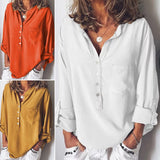 Women Long Sleeve Shirt V Neck Blouse for Autumn