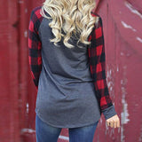 Women Heart Printed Top T-Shirt Crew Neck Blouse Long Sleeve Pullover Sweatshirt