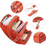 Women Small Cell Phone Case Handbag PU Leather Crossbody Shoulder Bag Wrist Strap Purse Pouch Messenger Bags with Card Slots