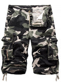 Mens Camo Cargo Shorts Pants Pockets