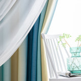 Double Layers Blackout Curtain For Living Room,Room Darkening Curtain For Bedroom,Kids Girls Room Rainbow Star Window Curtain,Thermal Insulated Grommet Curtain Panel,Eyelet Ring Top Window Drapes