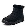 Womens Solid Color Round Toe Slip On Ankle Boots Warm Lightweight High Top Shoes
