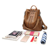 Women Handbag School Backpack Anti-Theft Waterproof Rucksack Zipper Shoulder Bag