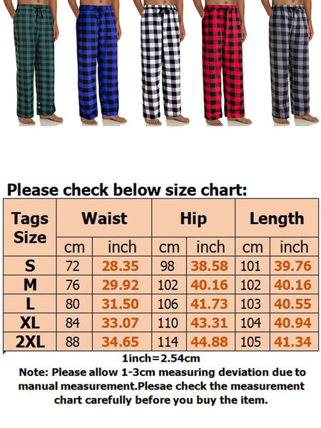 Mens Casual Plaid Printed Loose Pants Pajama Bottoms Trousers Sleepwear Homewear